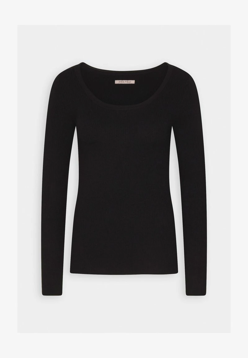 Anna Field BUTTON DETAIL - Strickpullover - Black 1 Anna Field BUTTON DETAIL - Strickpullover - Black