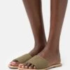 Anna Field 2 PACK - Pantolette Flach - Khaki/gold