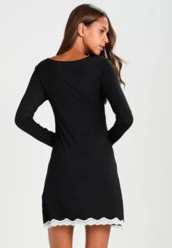 Anna Field HEIDI LONG SLEEVES VISCOSE NIGHTDRESS - Nachthemd - Black -Anna Field Günstiges Geschäft dbbb3ef60df3468092f7b21fde501e66